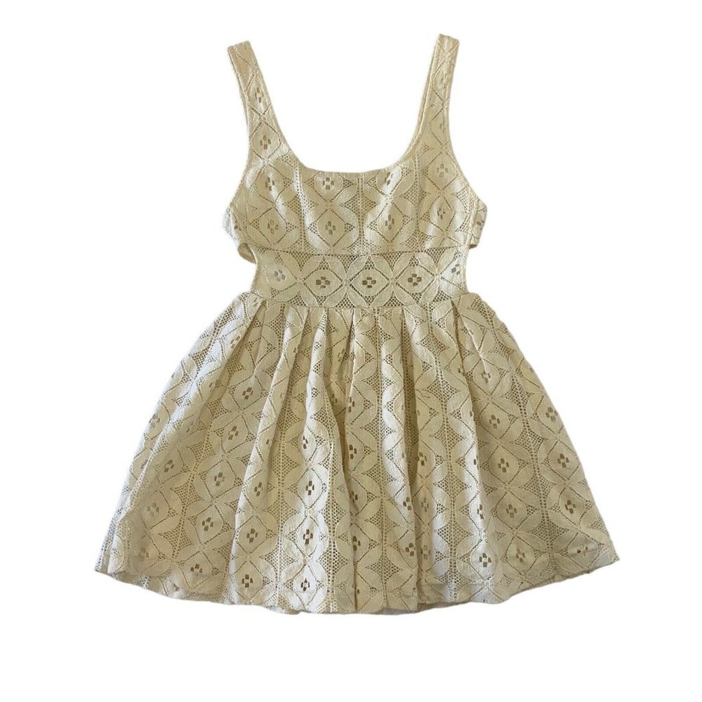 Free People Women’s Dress 2 Ivory Sleeveless Flare